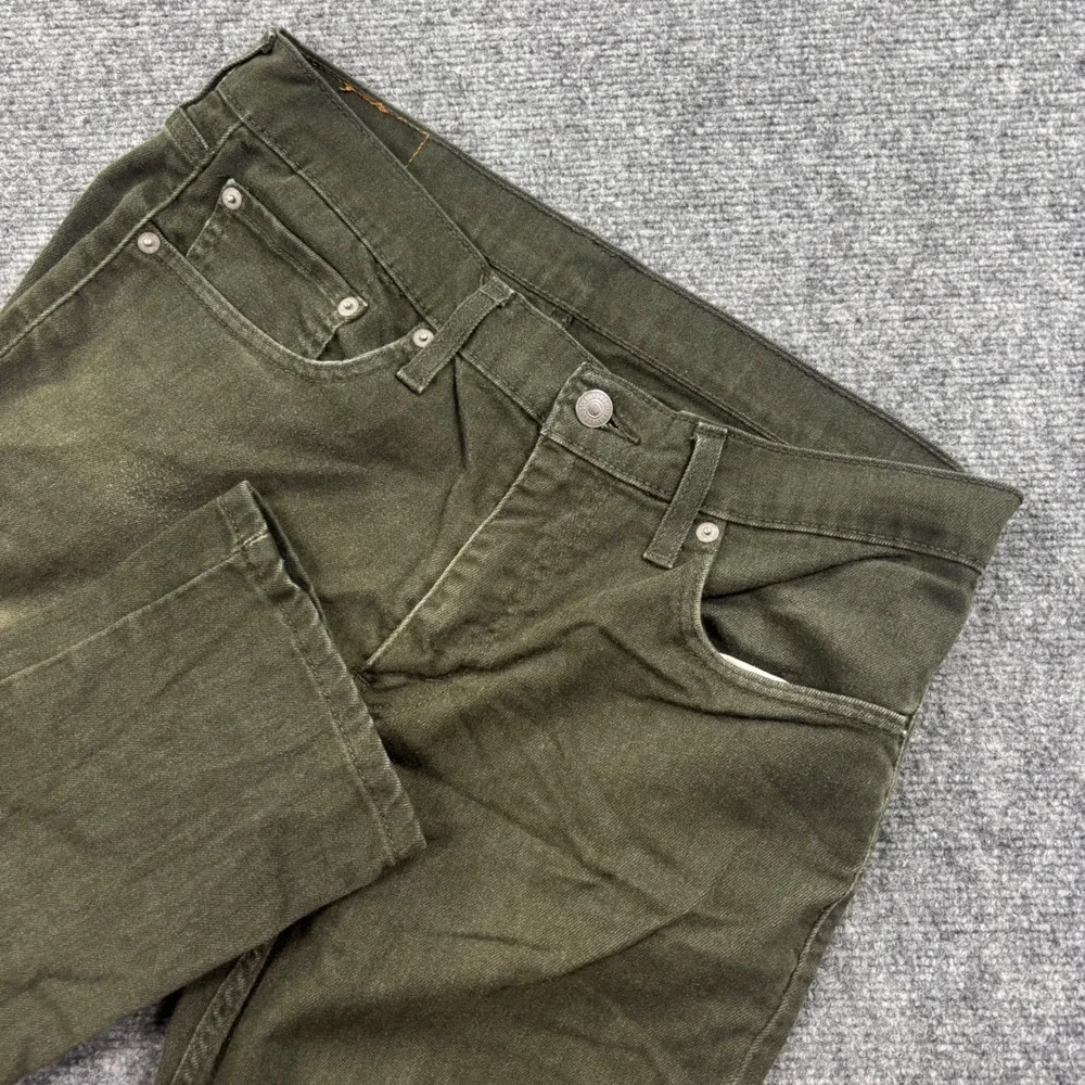 Levi's 511 Slim Fit Pants 33W x‎ 30L Olive Green Stretch Twill Chino Men's